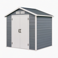 Abri de jardin 180 x 120 x 180 cm en résine gris anthracite avec double porte ventilée