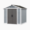 Abri de jardin 191 x 121 x 183 cm en résine gris anthracite et blanc à double porte ventilé