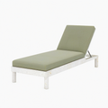 Transat de jardin 200 x 75 cm en terrazzo beige et tissu vert avec dossier réglable