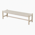 Banc 160 x 40 x 45 cm en bois naturel et corde beige style artisanal