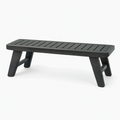 Banc de jardin 150 x 40 x 45 cm noir en plastique à lattes style contemporain