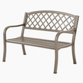 Banc de jardin 127 x 61 x 89 cm en acier brun à dossier treillis