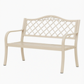 Banc de jardin 120 x 60 x 90 cm en acier beige style romantique